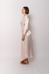 Vintage 1930s Blush Satin Maxi Gown