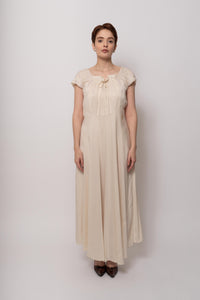 Vintage 1930s Cream Silk Full Length Gown