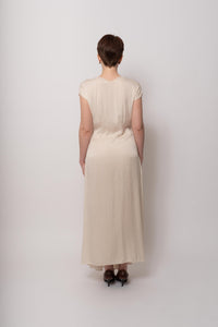 Vintage 1930s Cream Silk Full Length Gown