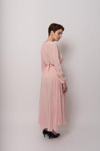 Vintage 1930s Blush Silk Maxi Gown