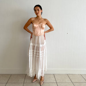 Antique white cotton voile skirt