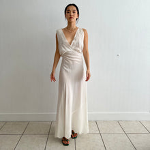 Load image into Gallery viewer, Vintage 1930s silk white hand embroidered dress