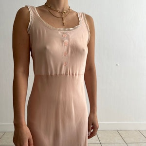 Vintage 1930s light peach silk dress