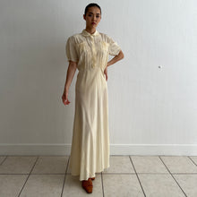 Load image into Gallery viewer, Vintage 1930s yellow silk dress