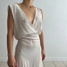 Load image into Gallery viewer, Vintage 1930s silk white hand embroidered dress