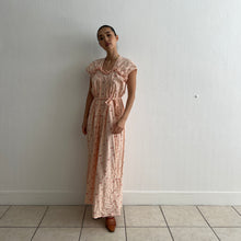 Load image into Gallery viewer, Vintage 1930s cotton linen floral peach dress