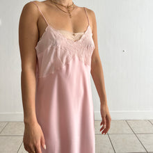 Load image into Gallery viewer, Vintage 1950s pink satin bows slip dress