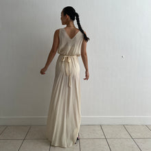 Load image into Gallery viewer, Vintage 1930s cream silk appliqué smocked