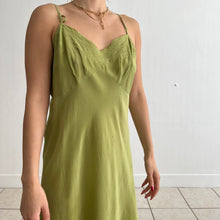 Load image into Gallery viewer, Vintage 30s silk avocado dyed slip dress