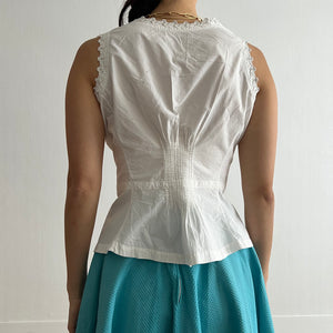 Antique Edwardian white cotton corset cover