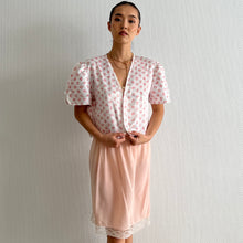 Load image into Gallery viewer, Vintage light pink lace rayon skirt