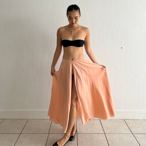 Vintage 1930s silk maxi peach skirt