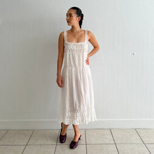 Load image into Gallery viewer, Antique 1920s sheer cotton midi lace dress