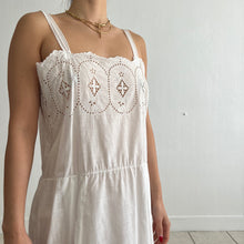 Load image into Gallery viewer, Antique 1920s cotton white dress eyelet lace