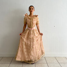 Load image into Gallery viewer, Antique late 1800s silk and lace blouse and skirt set