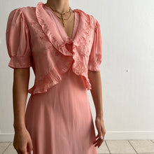 Load image into Gallery viewer, Vintage 1930s pink silk dress