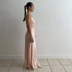Vintage 1930s light peach silk dress