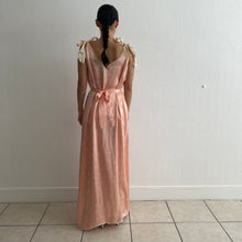 Load image into Gallery viewer, Vintage 1930s satin peach dress and jacket set