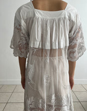 Load image into Gallery viewer, Antique 1920s cotton and lace sheer dress
