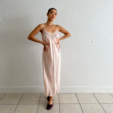 Load image into Gallery viewer, Vintage 1930s light pink floral print and lace slip dress