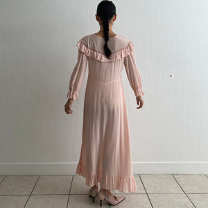 Vintage 1940s pink rayon dress