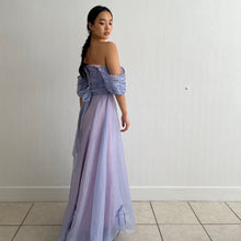 Load image into Gallery viewer, Vintage 1970s fairy tale purple and pink chiffon dress