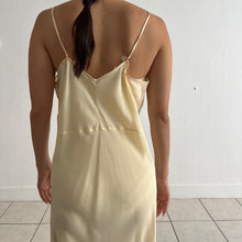 Load image into Gallery viewer, Vintage 1930s yellow silk and lace slip dress