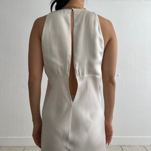 Vintage 1990s silk pearl colored dress