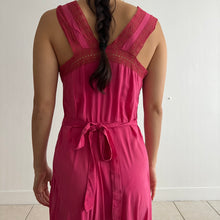 Load image into Gallery viewer, Vintage 30s silk slip dress fuchsia hand dyed