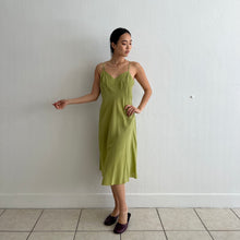 Load image into Gallery viewer, Vintage 30s silk avocado dyed slip dress
