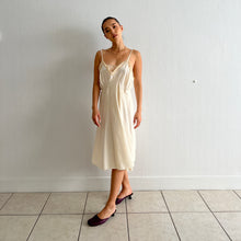 Load image into Gallery viewer, Vintage 1940s cream silk slip dress