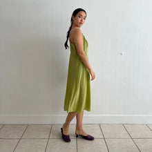 Load image into Gallery viewer, Vintage 30s silk avocado dyed slip dress