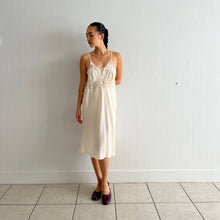 Load image into Gallery viewer, Vintage 1930s cream silk slip dress keyhole lace