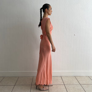 Vintage 1930s silk orange dress