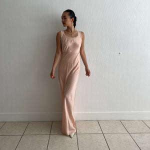 Vintage 1930s light peach silk dress