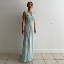Load image into Gallery viewer, Vintage 1930s silk blue dress
