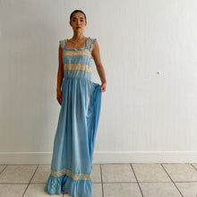 Load image into Gallery viewer, Vintage 1930s silk maxi dress blue