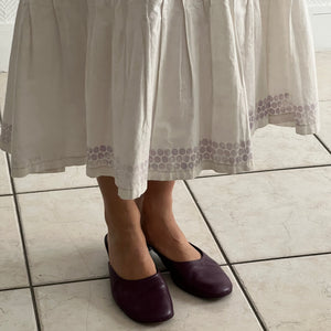 Antique Edwardian purple dots ankle length skirt