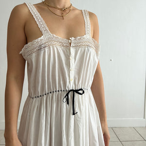 Antique Edwardian white cotton dress