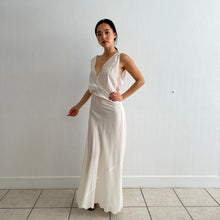 Load image into Gallery viewer, Vintage 1930s silk white hand embroidered dress