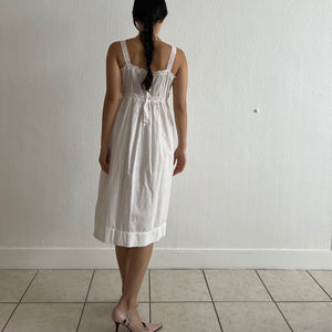 Antique Edwardian white cotton slip dress