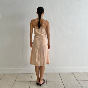 Vintage 1930s peach silk slip dress