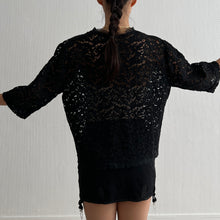 Load image into Gallery viewer, Vintage 1930s black lace blouse
