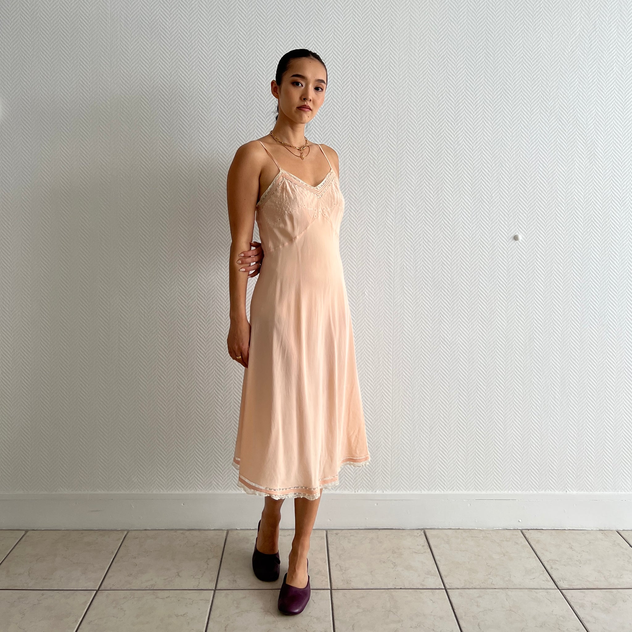 Silk deals peach dress