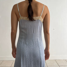 Load image into Gallery viewer, Vintage 1930s blue print lace slip dress