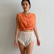Load image into Gallery viewer, Antique Edwardian orange hand dyed cotton top