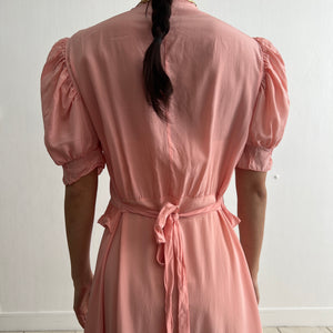 Vintage 1930s pink silk dress