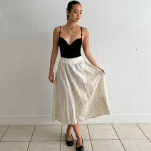 Load image into Gallery viewer, Antique Rare Edwardian cream black abstract print skirt