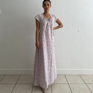 Vintage 1930s cotton floral purple dress