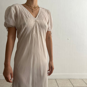 Vintage 1930s silk white dress